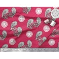 thumbnail image 2 of Soimoi Pink polyester Crepe Fabric Floral & Paisley Print Sewing Fabric Yard 52 Inch Wide, 2 of 3