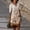 Khaki, variant on Women's Casual Dress V Neck Elegant Printed Medium Sleeves Dress for Everyday Comfort and Style Black S