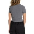 thumbnail image 3 of Jordache Ruched Front Top Grey, 3 of 6