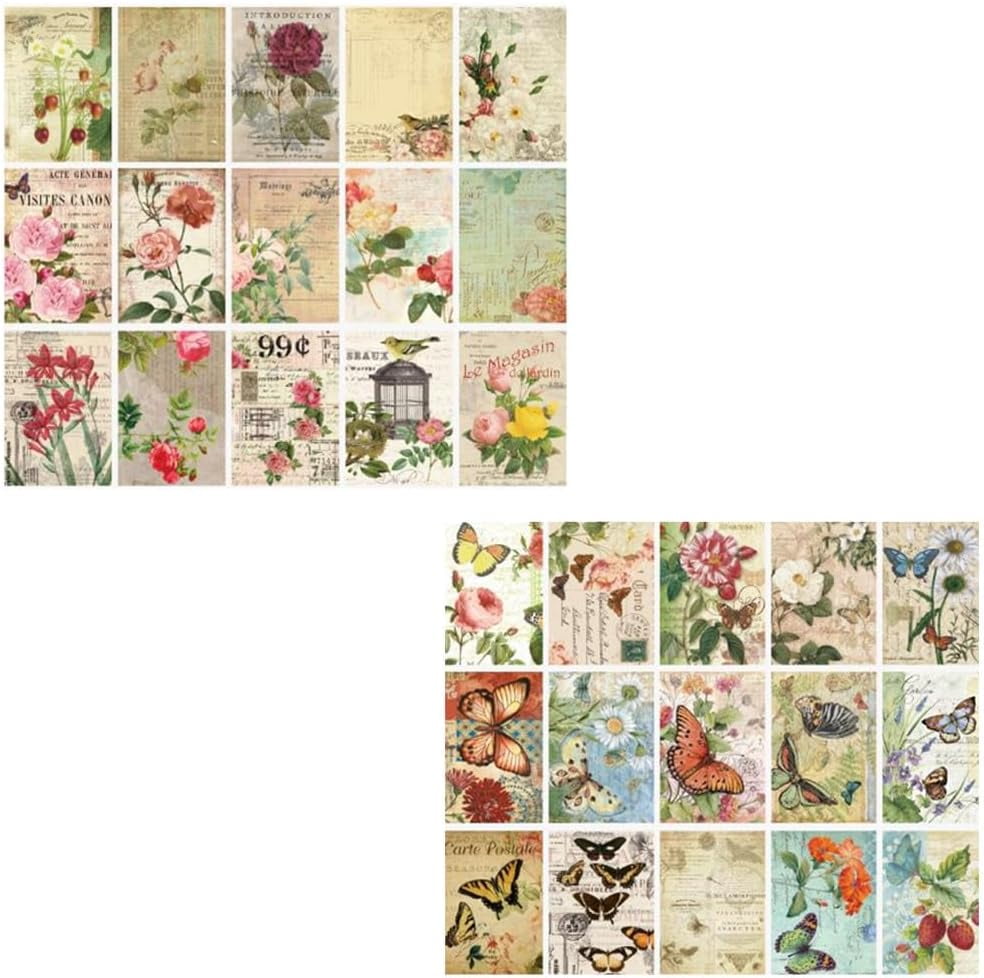 150pcs Vintage Scrapbooking Paper,Old Book Page Music Notes Background Material Paper for DIY Decoupage Junk Journal Scrapbooks Supplies