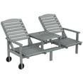 thumbnail image 1 of Outsunny Banc d'Extérieur Causeuse avec Dossier Haut à 3 Positions et Roues, Gris, 1 of 10
