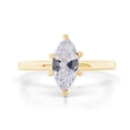 thumbnail image 2 of AFFY Marquise Shape White Cubic Zirconia Solitaire Engagement Wedding Ring In 14K Solid Yellow Gold Ring Size-9.5, 2 of 6