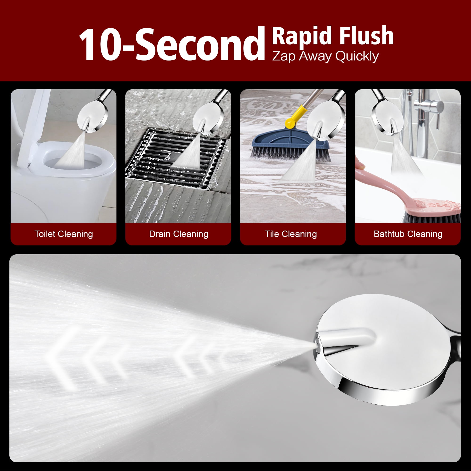 SUMERAIN Modern Bathtub Shower Faucet Set with 6-Spray Filtered Handheld Shower, High Flow Shower System Set Chrome Finish