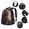 thumbnail image 2 of Fotbe Purple Flower Lazy Cat Mochila para Hombre y Mujer - Tela Oxford 600D Resistente - Mochila Impermeable de Gran Capacidad para Escuela, Viajes y Senderismo, 2 of 6