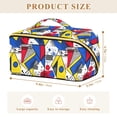 thumbnail image 4 of FORMRS Makeup Bag Travel Cosmetic Organizer for Women Fold Flat Zipper Pouch with Handle, Yelllow Simple Shapes, 4 of 8