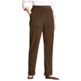 thumbnail image 1 of Pantalones de pana con bolsillos lisos para mujer KIHOUT en liquidación en tallas grandes, 1 of 6
