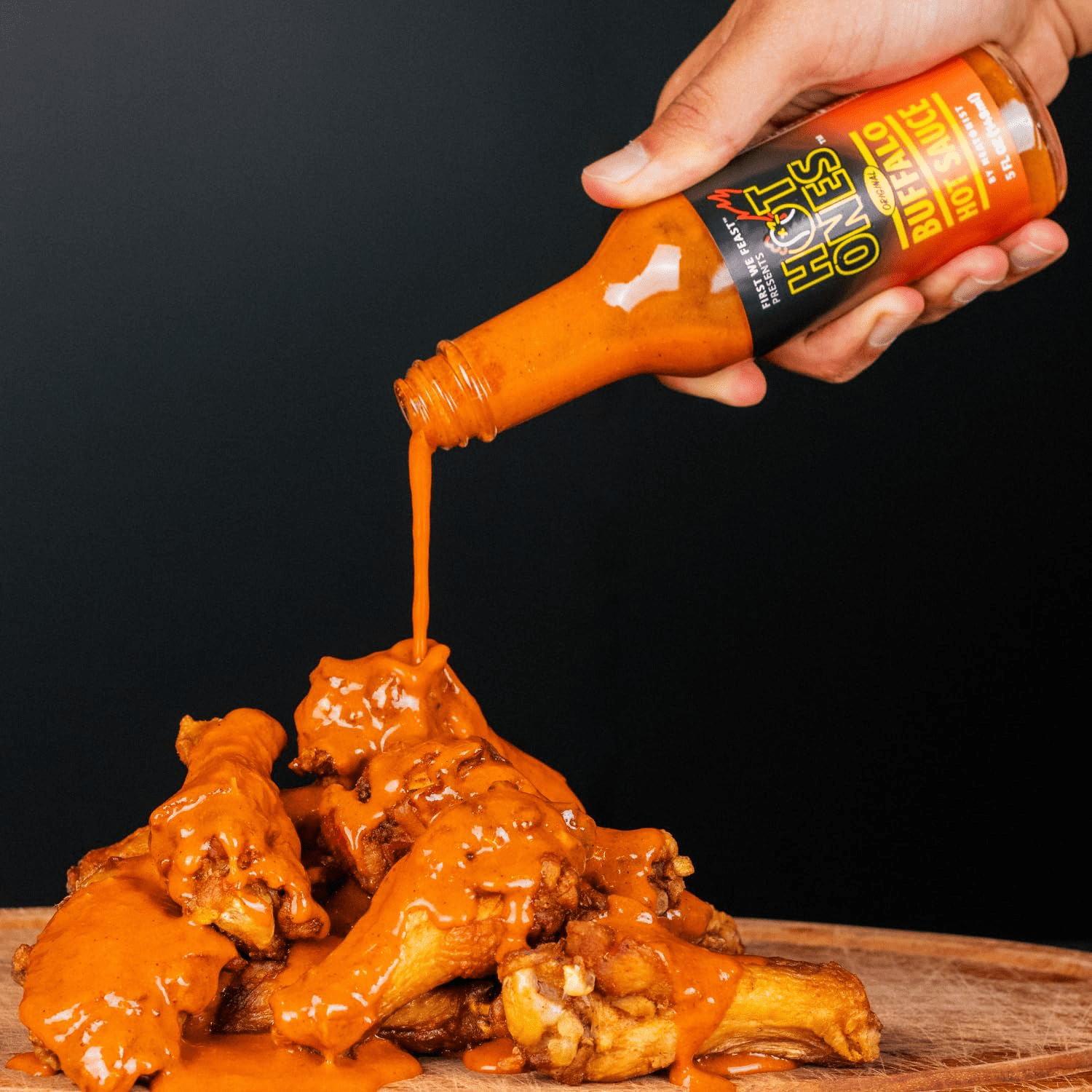 (12 pack) Hot Ones Branded Buffalo Sauce 5oz, with Flavors of Cayenne Pepper Mash, Molasses & Smoked Paprika