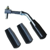 Stainless Steel Furnace Door Handle Replacement Black Silver Heat Resistant Boiler Stove Door Handle Kit With Plastic Grip For Heating System 1CM Diameter