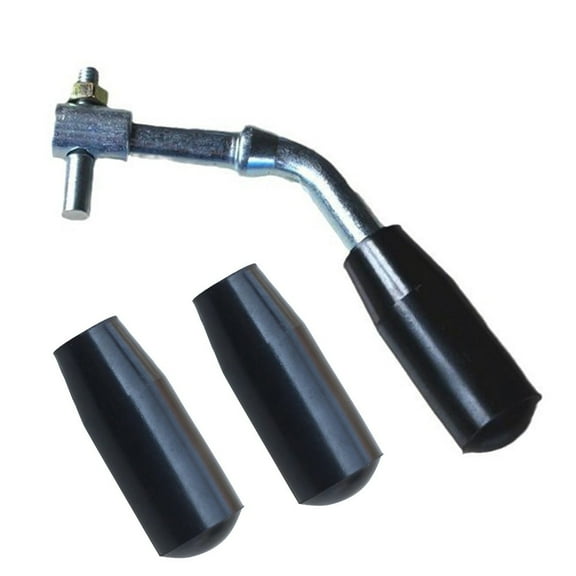 Stainless Steel Furnace Door Handle Replacement Black Silver Heat Resistant Boiler Stove Door Handle Kit With Plastic Grip For Heating System 1CM Diameter