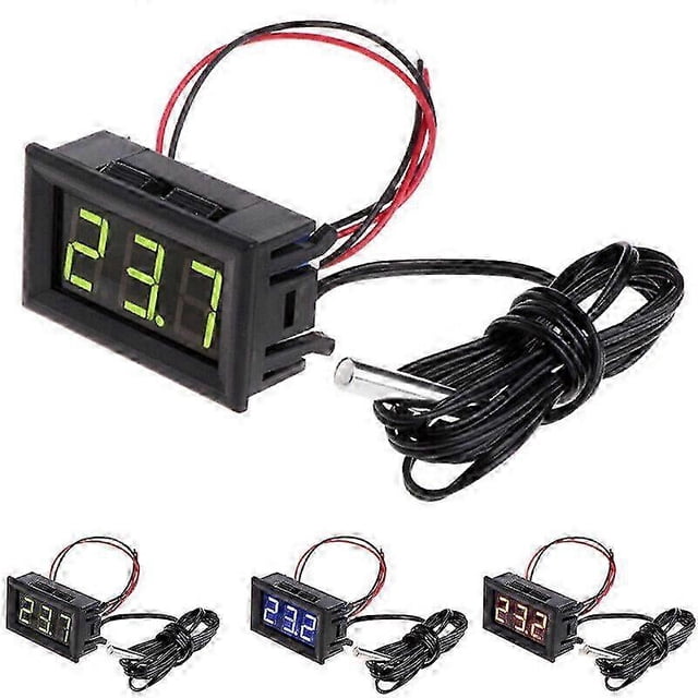 Termómetro digital LCD yuxing 2/4 piezas medidor de temperatura impermeable refrigerador color negro