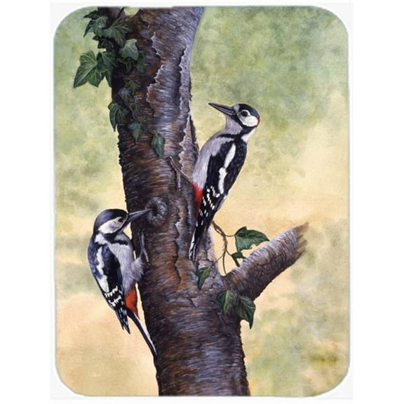 Woodpeckers by Daphne Baxter Glass Large Cutting Board