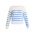 thumbnail image 3 of Free Assembly Women’s and Women's Plus Cropped Button Shoulder Sweater with Long Sleeves, Lightweight, Sizes XS-3X, 3 of 5