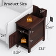 thumbnail image 6 of GALAXHERO End Table with Charging Station Narrow Side Table with Storage Night Stand with USB Ports and Outlets Small Wooden Cabinet for Living Room and Bedroom Espresso, 6 of 8