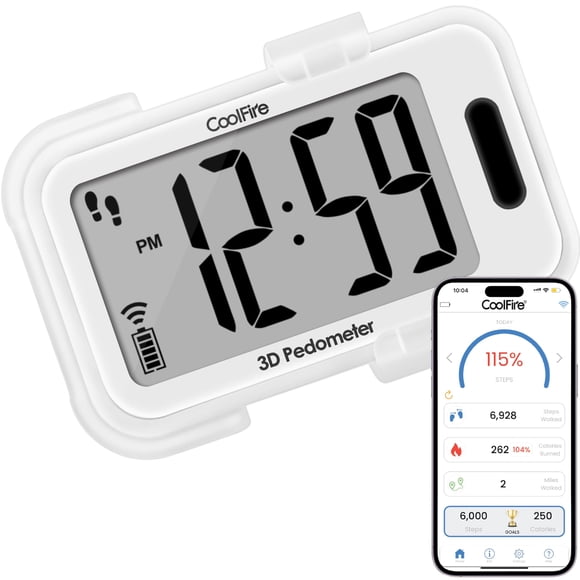 Podómetro CoolFire 2025 para interiores y exteriores, 3D, con clip, tapete blanco