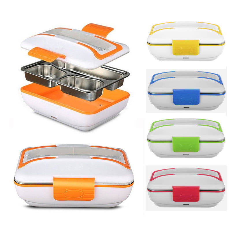 Portable 220V 3 Tier Electric Heating Lunch Box Set Food Warmer Container Bento