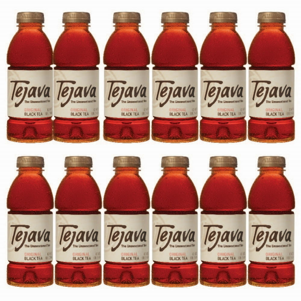 Tejava Unsweetened Iced Tea, Black, 16.9oz PET Bottles,100 SugarFree