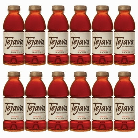 Tejava Unsweetened Iced Tea, Black, 16.9oz PET Bottles,100% Sugar-Free, 0 Calories, No Preservatives, Bold & Smooth Taste, Keto, Non-GMO-Verified, from Rainforest Alliance-Certified farms (12-Pack)