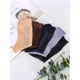 thumbnail image 3 of Gustave 5 Pairs Mens Sheer Silk Socks Ultra-Thin Breathable Business Dress Socks Summer Dry Fit Striped Crew Socks "Black & & Gray & Coffee & Navy & Khaki", 3 of 9