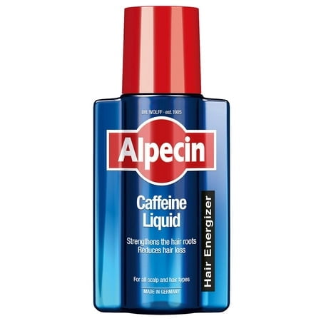 Alpecin Revitalisant Capillaire Liquide après Shampooing à la Caféine 6,76 Fl Oz Tonique du Cuir Chevelu pour la Pousse des Cheveux Clairsemés des Hommes Sans Sulfate avec Huile de Ricin