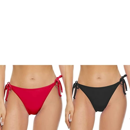 Wijhcboe 2 Pack Women Womens Boy Shorts Swim Bottoms Vintage Print Low Waist Toddler Swim Pants Boy Brazilian Bikini Bottom Swimwear Briefs Beachwear Brazilian Bikini Bottom Side Tie Thong Bathing p