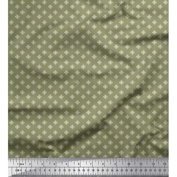 Soimoi Rayon Fabric Four Sided Arrow Shirting Print Fabric by The Yard 42 Inch Wide