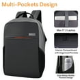 thumbnail image 4 of Anti-Theft Travel Laptop Backpack – 22L Capacity, Water-Resistant with Organizational Compartments for 13"-17" Laptop , Black, 4 of 6