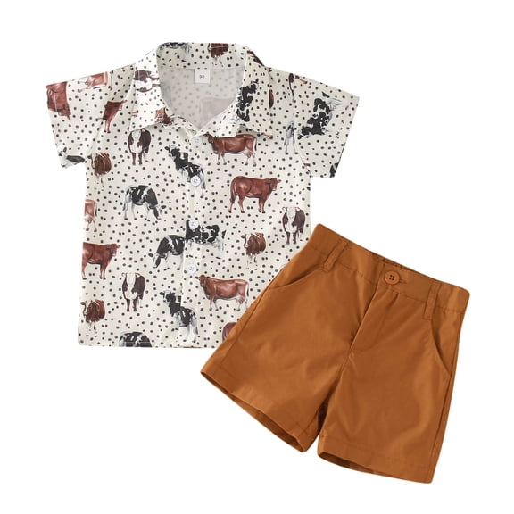 Gerichy Toddler Outfits for Boys Toddler Boys Outfit Sets, Gifts Short Sleeve Cotton Shirts & Shorts Sets