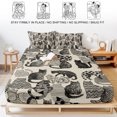 thumbnail image 5 of Twin XL Size Fitted Sheet Set - Cat 2 Piece Bedding Sets 16" Deep Pocket Fitted Sheet with 1 Pillowcases, Vintage Geometric Abstract Polka Dot Brushed Microfiber Hotel Luxury Bed Sheets, 5 of 9