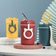 thumbnail image 1 of Breakfast Cereal Cup Double Oatmeal Cup With Lid Spoon Cup Portable Milk Cup Portable Fashion Soup Cup For School Office Outdoor Travel Student, 1 of 5