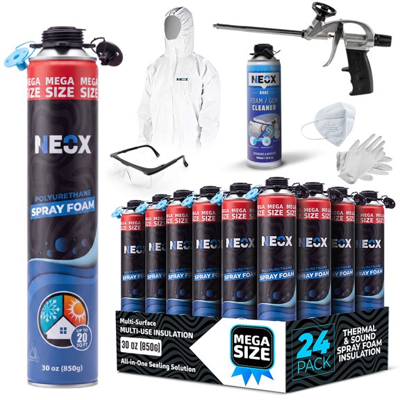 Neox Closed Cell Spray Foam Insulation Kit 24x30 oz High Density