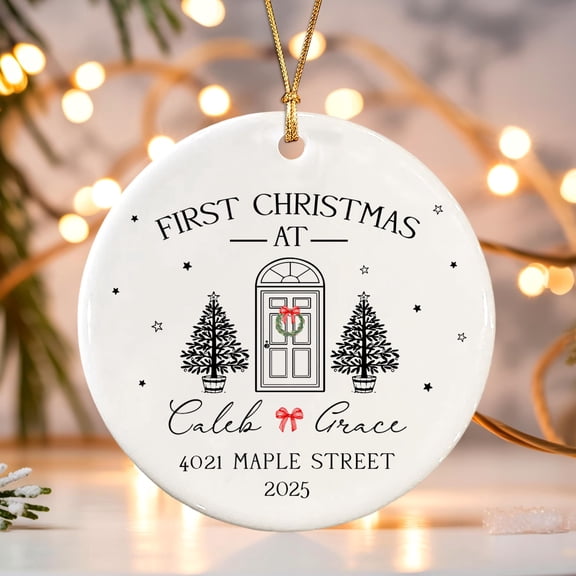 First Christmas New Home 2025 — Personalized First Home Ornament, New House Celebration Gift