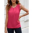 thumbnail image 2 of Women'S Silk Satin Tank Top Summer Business Casual Outfit 2025 Sleeveless Work Dressy Shirt Rose Red XXL, 2 of 7