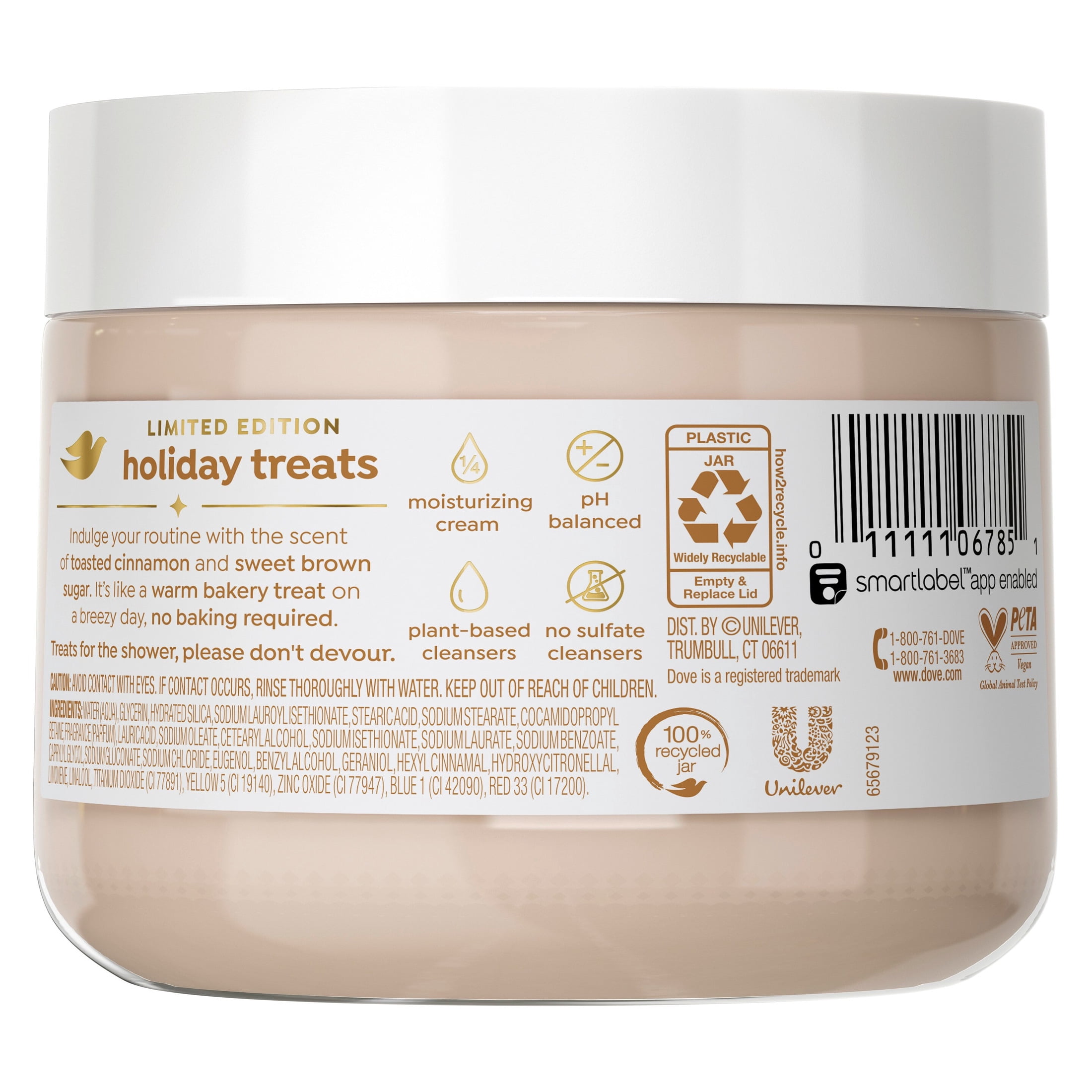 Dove Limited Edition Holiday Treats Body Scrub Snickerdoodle For Exfoliated & Hydrated Skin, 15 OZ