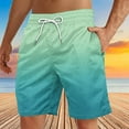 thumbnail image 3 of XuJwPNcy Men's Summer Shorts Trendy Gradient Color Quick Dry Beach Vacation Shorts Big and Talls Drawstring Pants, 3 of 4