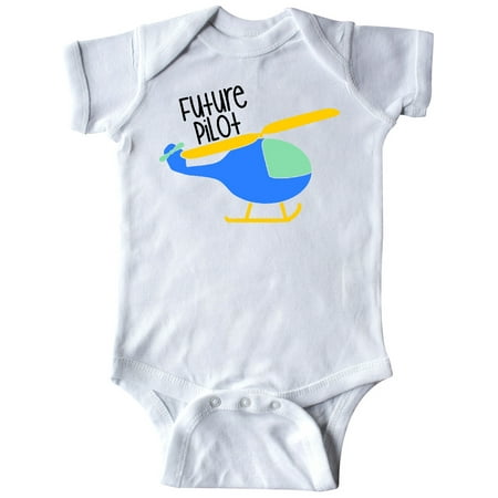 

Inktastic Future Pilot Cute Blue Helicopter Gift Baby Boy or Baby Girl Bodysuit