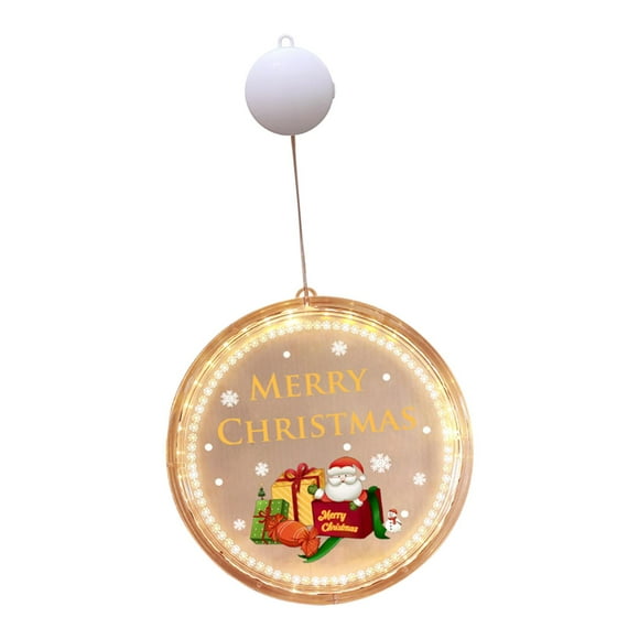 Adorno navideño con luz para ventana, adorno navideño para colgar en interiores, para fiestas Patrón de caja de regalo