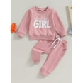 thumbnail image 3 of Musuos Baby Girl 2Pcs Fall Outfits 6 12 18 24M 3T Heart Letter Long Sleeve Print Sweatshirt + Pants Set Toddler Clothes, 3 of 10