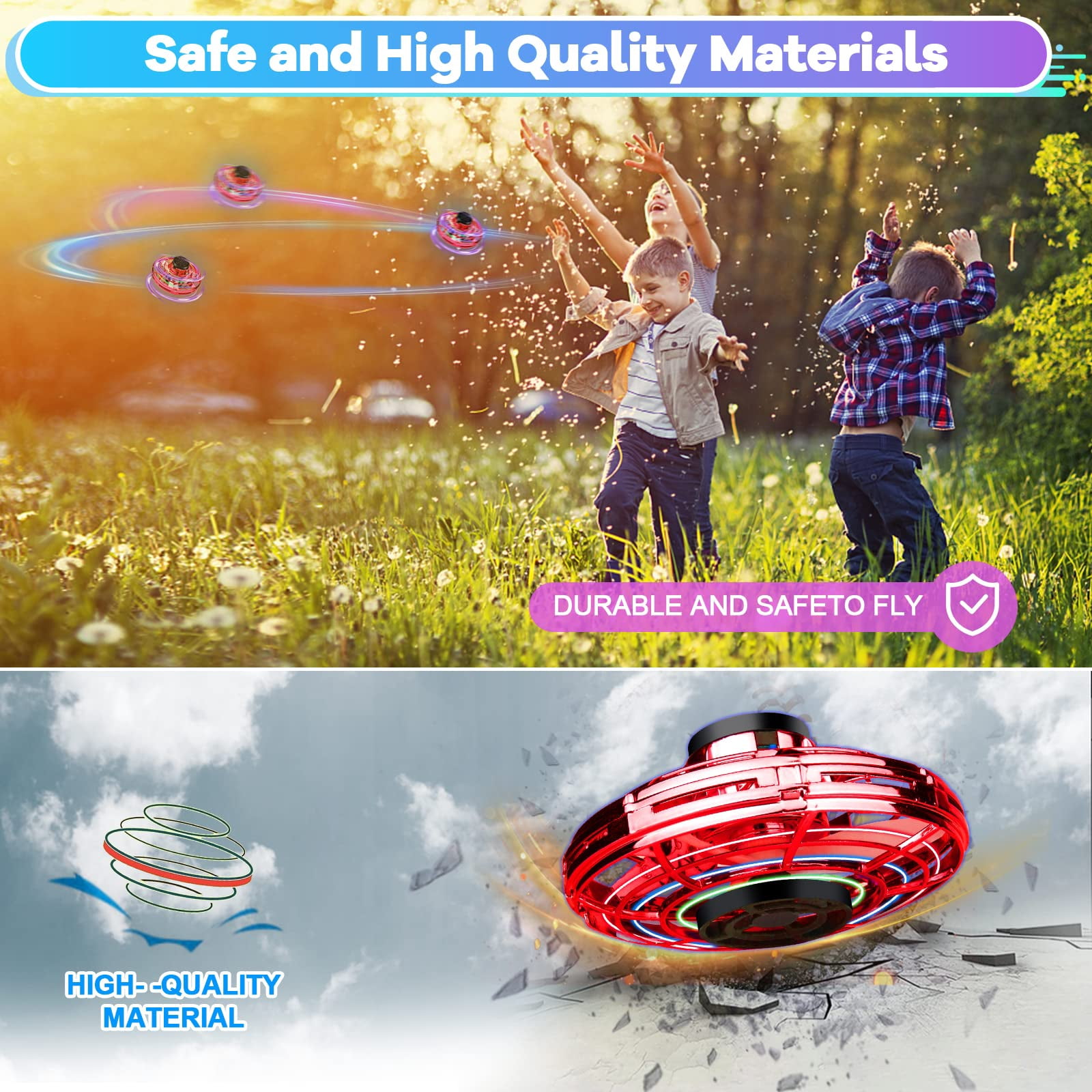 Drone Robot Volant Télécommandé Pour Enfants - Rechargeable USB, Contrôle Gestuel, Jouet Intérieur/extérieur Dès 3 Ans - 2