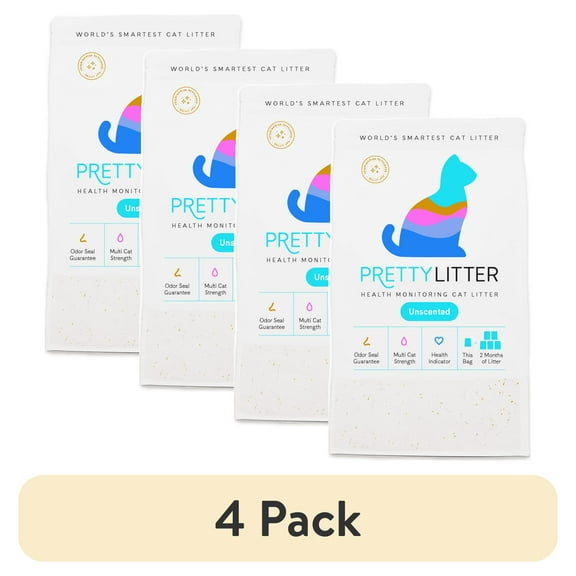 (4 pack) PrettyLitter, Health Monitoring Cat Litter - 8lb
