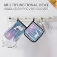 thumbnail image 4 of Yayeee Oven Mitts and Pot Holder Set of 2 Heat Resistant Kitchen Gloves Baking Hot Pad, Purple Night Deer, 4 of 5