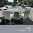 thumbnail image 2 of Oasis 60 Inch Outdoor Patio Dining Table with 6 Armless Chairs-Color:Aruba, 2 of 5