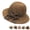 Brown-mid-brim Hat, variant on Versatile Retro Woven Handmade Straw Hat with Ruffled Bow, Elegant Crochet Straw, Foldable Breathable for Women