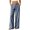 Dark Blue, variant on Fashion Striped Linen Pants for Women High Waisted Straight Leg Palazzo Trousers Casual Wide Leg Pant with Pockets