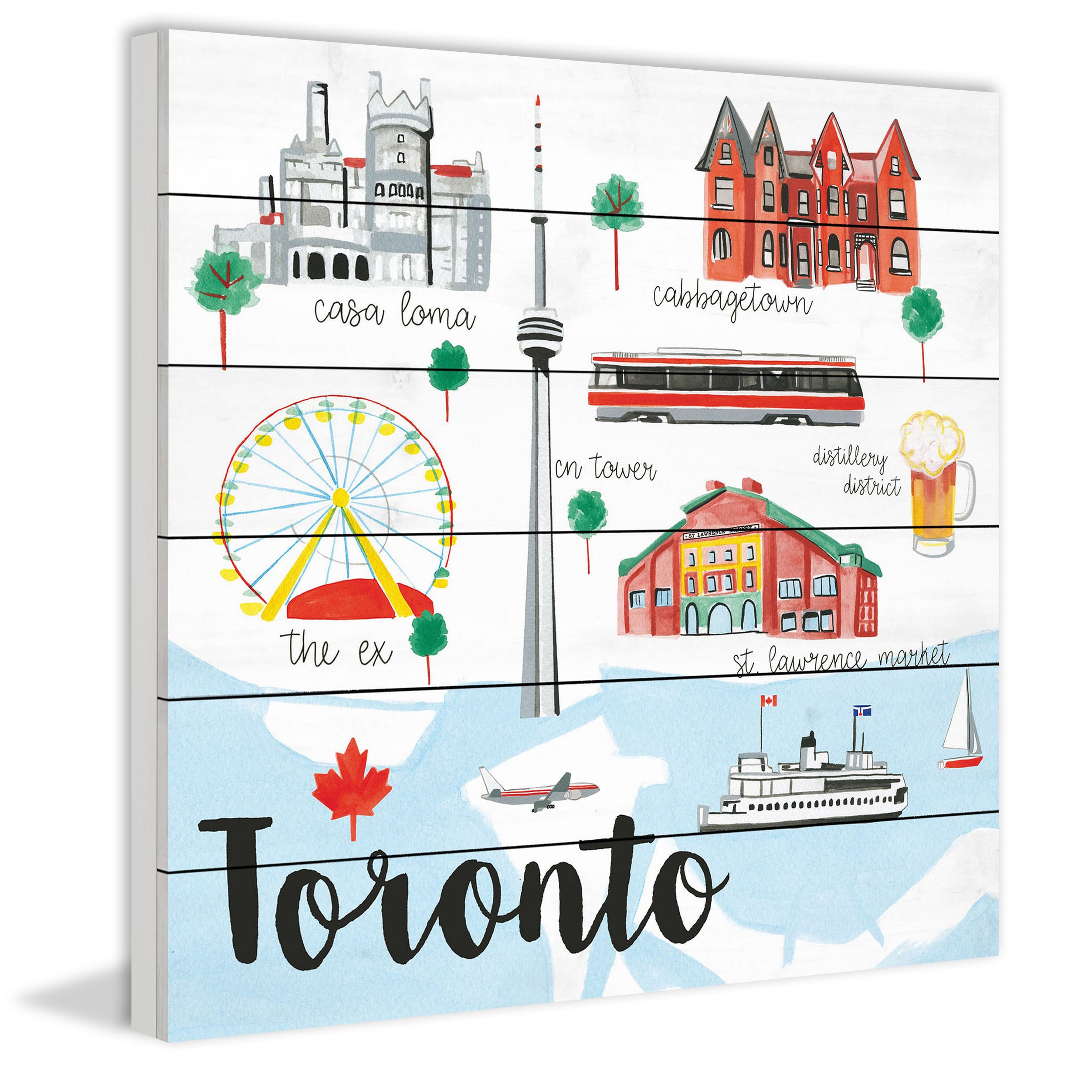 Marmont Hill "Canada Life" by Molly Rosner Painting Print on White Wood