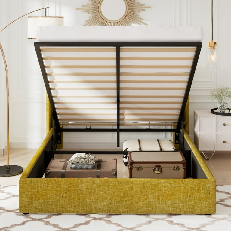 大人気新品をすべて Wooden Upholstered Size Queen Allewie Platform Frame Bed イラスト