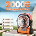 thumbnail image 3 of Henotian Ventilador de Acampar y Ventilador de Escritorio con Nebulización, Ventilador Portátil Recargable de 20000mAh con Tanque de Agua de 320ml, Linterna LED para Hogar, Patio, Viaje, 3 of 8