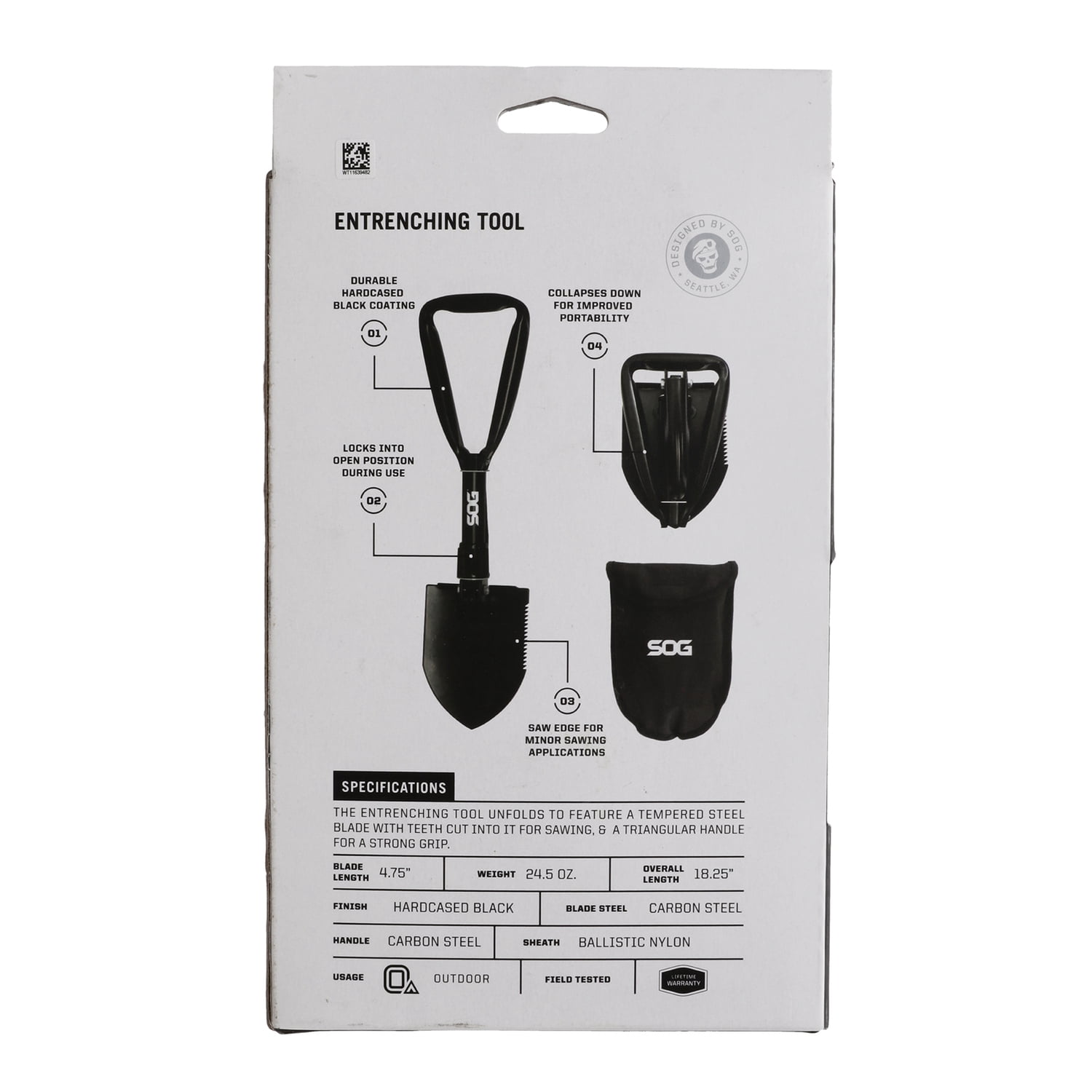 SOG 3-in-1 Entrenching Tool, Black