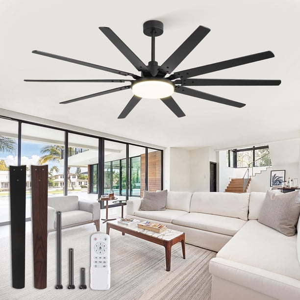 Ventilador de techo Fabulous de 72 pulgadas con luces y control remoto negro