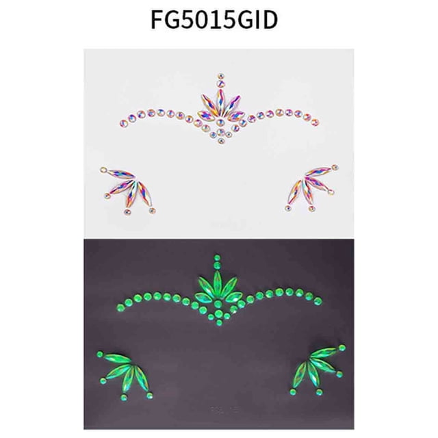 mtvxesu Eyelid Sticker Luminous Mermaid Face Jewelry, Body Rhinestones Luminous Music Carnival Party Makeup Sale