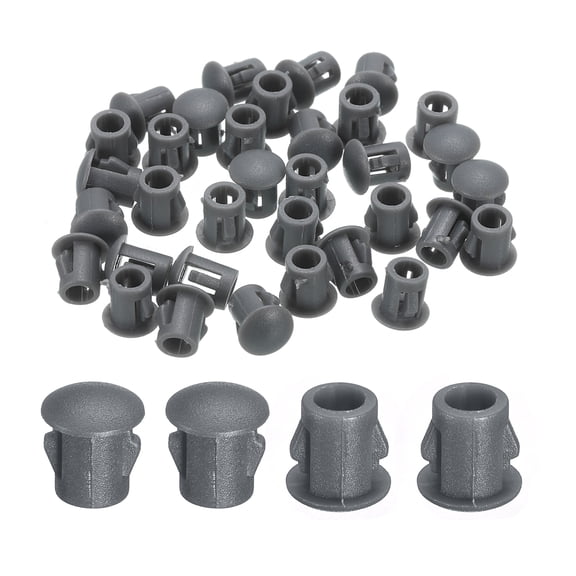 Uxcell 38pack 5mm(3/16")" Nylon Hole Plugs, Flush Type Panel Round Snap In Fastener Knockout Plugs, Gray
